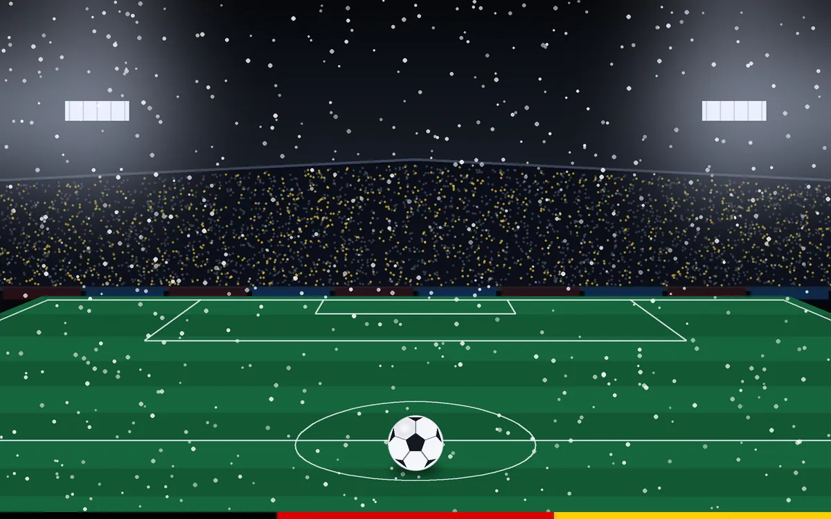 Winter stadium with snow