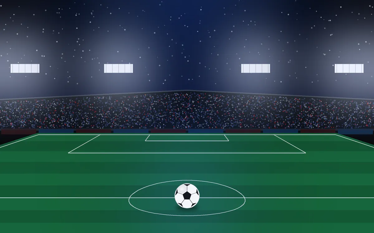 Night stadium under stars